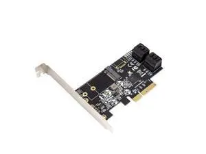 Vszerda SI-PEX40138 Internal 4 Port Non-Raid SATA III 6GB/S with M.2 B-Key 22x42 Pci-E X4 Controller Card for Desktop PC Support SSD and HDD with Low Profile Bracket. JMB585 Chipset Vszerda SI-PEX40138 Internal 4 Port Non-Raid SATA III 6GB/S with M.2 B-Key 22x42 Pci-E X4 Controller Card for Desktop PC Support SSD and HDD with Low Profile Bracket. JMB585 Chipset