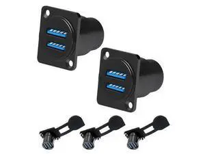 Vszerda Dual USB 3.0 Panel Mount Adapter - D-Type Female to Female with Waterproof Cover, 5Gbps High-Speed Data Transfer, for External Hard Disks, File Transfers, Mouse, Keyboards & Charging (5 Packs) Vszerda Dual USB 3.0 Panel Mount Adapter - D-Type Female to Female with Waterproof Cover, 5Gbps High-Speed Data Transfer, for External Hard Disks, File Transfers, Mouse, Keyboards & Charging (5 Packs)