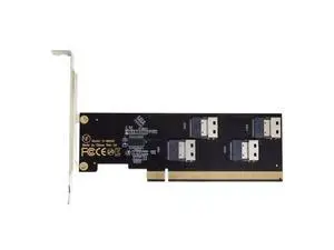 Vszerda Slimline SFF-8654 Four 4X 4 NVME to PCIE Express 3.0 4.0 Raid Card VROC Raid0 Hyper Adapter Vszerda Slimline SFF-8654 Four 4X 4 NVME to PCIE Express 3.0 4.0 Raid Card VROC Raid0 Hyper Adapter