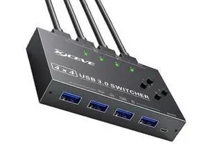 USB 3.0 Switch Selector 4 Computers, 4 Port USB KVM Switch for 4 PC Share 4 USB Devices for Keyboard Mouse Printer, Wired Remote and 4 USB 3.0 Cables Included USB 3.0 Switch Selector 4 Computers, 4 Port USB KVM Switch for 4 PC Share 4 USB Devices for Keyboard Mouse Printer, Wired Remote and 4 USB 3.0 Cables Included