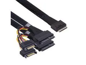 Vszerda OCuLink PCIe PCI-Express SFF-8611 8X 8-Lane to Dual SFF-8639 U.2 4X SSD Data Active Cable 50cm Vszerda OCuLink PCIe PCI-Express SFF-8611 8X 8-Lane to Dual SFF-8639 U.2 4X SSD Data Active Cable 50cm