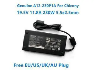 CHICONY A12-230P1A 19.5V 11.8A 230W 5.5x2.5mm A17-230P1A AC Adapter For MSI GS65 GS66 GS75 Stealth 9SF Laptop Charger CHICONY A12-230P1A 19.5V 11.8A 230W 5.5x2.5mm A17-230P1A AC Adapter For MSI GS65 GS66 GS75 Stealth 9SF Laptop Charger