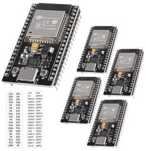 5Pcs ESP32 Development Board CP2102 Chip 38Pin Narrow Version WiFi + Bluetooth Microcontroller Dual Cores ESP-32 ESP-32D Board ESP-WROOM-32 2 in 1 Dual Core Low Power Consumption ESP-32 Type C 5Pcs ESP32 Development Board CP2102 Chip 38Pin Narrow Version WiFi + Bluetooth Microcontroller Dual Cores ESP-32 ESP-32D Board ESP-WROOM-32 2 in 1 Dual Core Low Power Consumption ESP-32 Type C