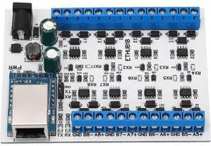 RJ45 to 8 RS485 Hub Converter, PCB TVS Surges Protection Hub Board, Electronic Hub Module Accessories for Home Home Automation Identification System (Hub Module) RJ45 to 8 RS485 Hub Converter, PCB TVS Surges Protection Hub Board, Electronic Hub Module Accessories for Home Home Automation Identification System (Hub Module)