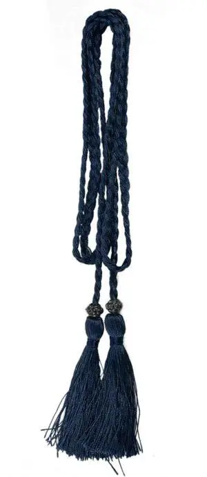 Woven tassel belt knot decorated waist chain waist rope Navy Blue Woven tassel belt knot decorated waist chain waist rope Navy Blue
