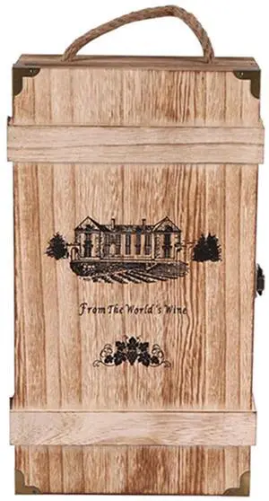 Vintage Wood 2 Red Wine Bottle Box Carrier Crate Case Storage Carrying Display Holder Birthday Party Vintage Wood 2 Red Wine Bottle Box Carrier Crate Case Storage Carrying Display Holder Birthday Party