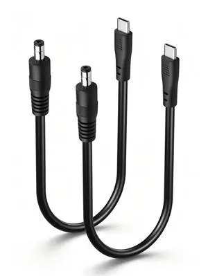 Type-C Male to DC5521 Male/Female Cable, 2464/18AWG, 24V 5A, 0.3m DC Power Cord; High Current Compatible for CCTV, Router, LED Lights, Industrial Devices (Male-to-Female) Type-C Male to DC5521 Male/Female Cable, 2464/18AWG, 24V 5A, 0.3m DC Power Cord; High Current Compatible for CCTV, Router, LED Lights, Industrial Devices (Male-to-Female)