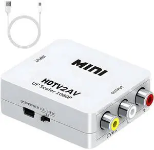 HDTV to RCA Adapter,HD(19-Pin Port) to AV HD Audio Video Converter,1080P Mini RCA Composite CVBS Audio Video Converter Supports PAL/NTSC Compatible with PC/Laptop/Xbox/TV/Roku/Fire Stick HDTV to RCA Adapter,HD(19-Pin Port) to AV HD Audio Video Converter,1080P Mini RCA Composite CVBS Audio Video Converter Supports PAL/NTSC Compatible with PC/Laptop/Xbox/TV/Roku/Fire Stick