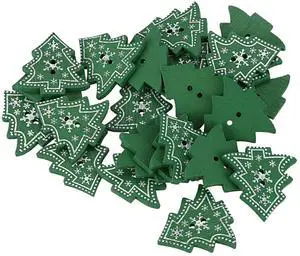 25pcs Christmas Tree Shape Decor Embellishment Wooden Buttons with Two Holes for Sewing Scrapbook Crafting 25pcs Christmas Tree Shape Decor Embellishment Wooden Buttons with Two Holes for Sewing Scrapbook Crafting