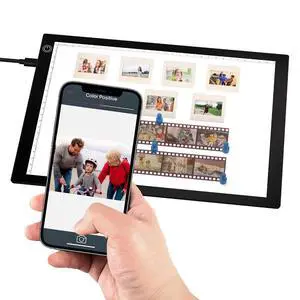 Slide & Negative Viewer Light Box with 4 Magnets, A4 Ultra-Thin LED Light Pad for Smartphone Scanning, 3 Level Dimmable Backlight to Digitize Old Slide, Film Negative & Photos, USB Powered Slide & Negative Viewer Light Box with 4 Magnets, A4 Ultra-Thin LED Light Pad for Smartphone Scanning, 3 Level Dimmable Backlight to Digitize Old Slide, Film Negative & Photos, USB Powered