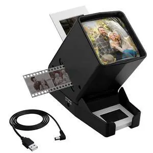 35mm Slide Viewer and Film Viewer - 3X Magnification Slide Viewer with Optical Glass, LED Illuminated Slide Viewer for 2x2 Slides & Negative Viewer, USB/Battery Powered 35mm Slide Viewer and Film Viewer - 3X Magnification Slide Viewer with Optical Glass, LED Illuminated Slide Viewer for 2x2 Slides & Negative Viewer, USB/Battery Powered