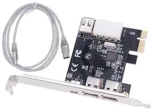 PCI-E 1X 1394 4 Port DV HD Video Capture Card Firewire Card 800/400/200/100Mbps Supports Hot-Swapping for Desktop PCI-E 1X 1394 4 Port DV HD Video Capture Card Firewire Card 800/400/200/100Mbps Supports Hot-Swapping for Desktop