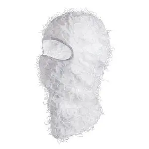 Distressed Ski Mask Full Face Knitted Fuzzy Yeat Shiesty Distress Mask for Men Women White Distressed Ski Mask Full Face Knitted Fuzzy Yeat Shiesty Distress Mask for Men Women White
