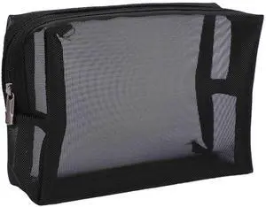 Black Mesh Makeup Bag See Through Zipper Pouch Travel Cosmetic and Toiletries Organizer Bags Pack of 3(S,M,L) Black Mesh Makeup Bag See Through Zipper Pouch Travel Cosmetic and Toiletries Organizer Bags Pack of 3(S,M,L)