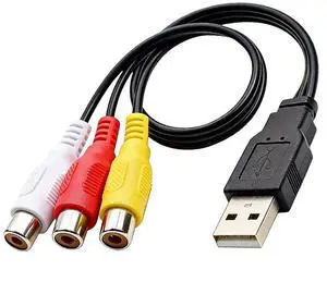 USB to 3RCA Cable,USB A 2.0 Male to 3 RCA Female Cable,AV Composite Adapter Cord for PC,Mac,DVR,HDD,DVD Player,Set Top Box,AV System,Home Theater Video Audio Transfer USB to 3RCA Cable,USB A 2.0 Male to 3 RCA Female Cable,AV Composite Adapter Cord for PC,Mac,DVR,HDD,DVD Player,Set Top Box,AV System,Home Theater Video Audio Transfer