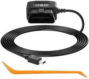 OBD Power Cable for Dash Camera, OBD to Mini USB OBD Adapter Hardwire Charger Cable 24 Hours Surveillance/Acc Mode with Low Voltage Protection 12-24V to 5V 3A (11.5FT) (Straight mini USB) OBD Power Cable for Dash Camera, OBD to Mini USB OBD Adapter Hardwire Charger Cable 24 Hours Surveillance/Acc Mode with Low Voltage Protection 12-24V to 5V 3A (11.5FT) (Straight mini USB)