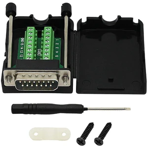 DB15 Breakout Connector, DB15 D-SUB Male Solderless Serial to DB15 Screw Wiring DB15 Breakout Connector, DB15 D-SUB Male Solderless Serial to DB15 Screw Wiring