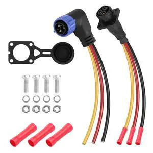Trolling Motor Plug Receptacle Set,90 Degrees 3 Pin 8AWG 50Amp Marine Boat DC Power Connector,Waterproof Trolling Motor Quick Connect,12V/24V/36V/48V Male&Female Trolling Motor Connector Trolling Motor Plug Receptacle Set,90 Degrees 3 Pin 8AWG 50Amp Marine Boat DC Power Connector,Waterproof Trolling Motor Quick Connect,12V/24V/36V/48V Male&Female Trolling Motor Connector