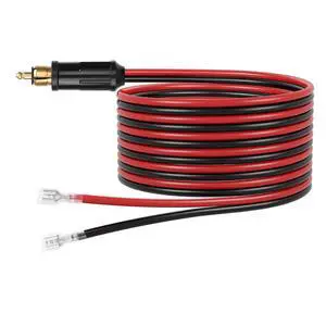DIN Motorcycle Cigarette Lighter Male to 6.3mm Female Spade Crimp Terminal Cable,12V Replacement European male plug,14AWG 6.3mm Female Spade Crimp Terminal Wire (2M) DIN Motorcycle Cigarette Lighter Male to 6.3mm Female Spade Crimp Terminal Cable,12V Replacement European male plug,14AWG 6.3mm Female Spade Crimp Terminal Wire (2M)