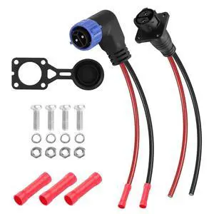 Trolling Motor Plug Receptacle Set,90 Degrees 2 Pin 8AWG 50Amp Marine Boat DC Power Connector,Waterproof Trolling Motor Quick Connect,12V/24V/36V/48V Male&Female Trolling Motor Connector Trolling Motor Plug Receptacle Set,90 Degrees 2 Pin 8AWG 50Amp Marine Boat DC Power Connector,Waterproof Trolling Motor Quick Connect,12V/24V/36V/48V Male&Female Trolling Motor Connector