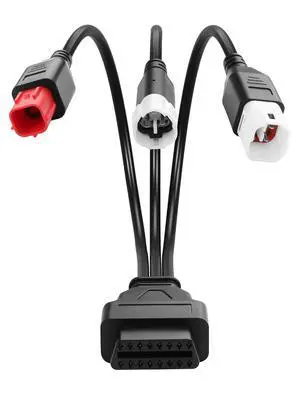 3 in 1 OBD2 Diagnostic Adapter,16 pin to 6 pin 4 pin 3 pin OBD2 Cable, 3pin+4pin+6pin to 16pin Diagnostic Connector for Yamaha Kline Euro5 Motorcycle Honda CRF KTM 11.8inch 22AWG 3 in 1 OBD2 Diagnostic Adapter,16 pin to 6 pin 4 pin 3 pin OBD2 Cable, 3pin+4pin+6pin to 16pin Diagnostic Connector for Yamaha Kline Euro5 Motorcycle Honda CRF KTM 11.8inch 22AWG