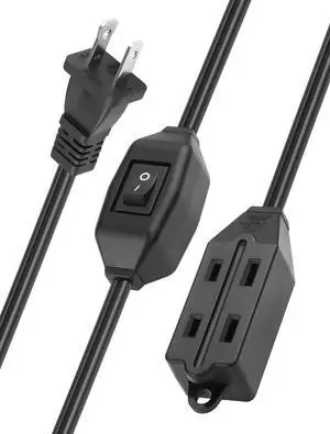 Extension Cord with Switch On/Off 16AWG 2-Prong Polarized Extension Cord with 3 Outlet 12A/125V for Chargers, Lamp, Power Adapters etc Extension Cord with Switch On/Off 16AWG 2-Prong Polarized Extension Cord with 3 Outlet 12A/125V for Chargers, Lamp, Power Adapters etc