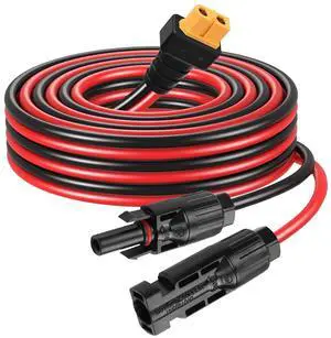 Solar Panel Connector to XT60 Connector Cable 16.4FT 14AWG Solar Connector to XT60 Female Plug Adapter Cable for RV Folding Solar Panel, Portable Power Station, Solar Generator Solar Panel Connector to XT60 Connector Cable 16.4FT 14AWG Solar Connector to XT60 Female Plug Adapter Cable for RV Folding Solar Panel, Portable Power Station, Solar Generator
