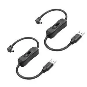USB-A to Mini USB Cable with On Off Switch Type A Male to Angle Mini B Cable Data Charging Switch Cord for PC, Laptop, Car Dash Cam, Digital Camera (0.3m-2Pack (Down Angle)) USB-A to Mini USB Cable with On Off Switch Type A Male to Angle Mini B Cable Data Charging Switch Cord for PC, Laptop, Car Dash Cam, Digital Camera (0.3m-2Pack (Down Angle))