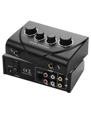 Karaoke Sound Mixer, Dual MIC Input with Echo Control Compatible with TV, Computer, Smartphone & Tablet for Home Karaoke Parties Karaoke Sound Mixer, Dual MIC Input with Echo Control Compatible with TV, Computer, Smartphone & Tablet for Home Karaoke Parties