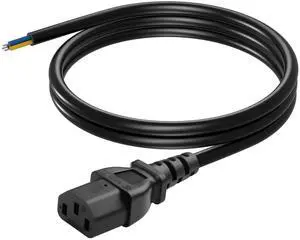 3.93FT IEC 320 C13 Female 3 Pin with Open Wiring Stripped, 18AWG C13 to Bare Wire Power Supply Heavy Duty Replacement Cable,Pigtail Open Cable (C13 Female - Straight) 3.93FT IEC 320 C13 Female 3 Pin with Open Wiring Stripped, 18AWG C13 to Bare Wire Power Supply Heavy Duty Replacement Cable,Pigtail Open Cable (C13 Female - Straight)