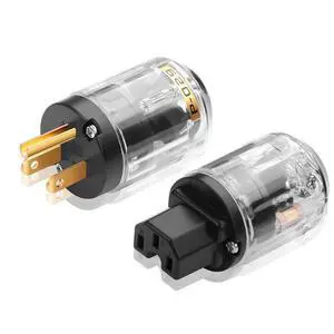 HiFi Power Plug, 10A/250V 15A/125V NEMA 5-15P & IEC C15 Audio Power Plug and Connector Set for DIY Audiophile Power Cord HiFi Audio Power Cable(P-029/C-029) HiFi Power Plug, 10A/250V 15A/125V NEMA 5-15P & IEC C15 Audio Power Plug and Connector Set for DIY Audiophile Power Cord HiFi Audio Power Cable(P-029/C-029)
