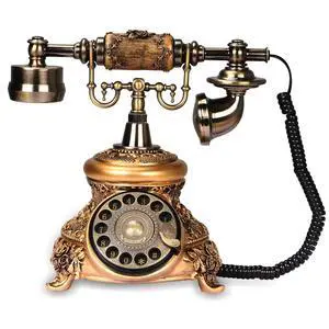 Retro Landline Turntable Telephone - Rotary Antique Fixed Phone, Resin Imitation Copper Decoration for Home Office - Bronze Color 109BS Retro Landline Turntable Telephone - Rotary Antique Fixed Phone, Resin Imitation Copper Decoration for Home Office - Bronze Color 109BS