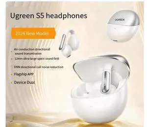 S5 Bluetooth headphones feature an IPX5 waterproof wireless open sports ear clip with bone conduction function, suitable for Apple and Xiaomi devices White S5 Bluetooth headphones feature an IPX5 waterproof wireless open sports ear clip with bone conduction function, suitable for Apple and Xiaomi devices White