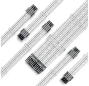PSU Extension Cable Kit Custom Sleeved Power Supply Cable Mod for PC Build 18AWG 24Pin ATX /8 (4+4) Pin EPS CPU Cable /8 (6+2) Pin PCI-E GPU PSU Cables 6PCS with Cable Comes White PSU Extension Cable Kit Custom Sleeved Power Supply Cable Mod for PC Build 18AWG 24Pin ATX /8 (4+4) Pin EPS CPU Cable /8 (6+2) Pin PCI-E GPU PSU Cables 6PCS with Cable Comes White