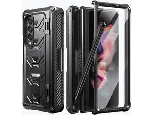 For Samsung Galaxy Z Fold 3 Case with S Pen Holder, Built-in Kickstand / Screen Protector / Camera & Hinge Protection, 360° Protection Phone Case Cover for Samsung Galaxy Z Fold 3 5G 2021 For Samsung Galaxy Z Fold 3 Case with S Pen Holder, Built-in Kickstand / Screen Protector / Camera & Hinge Protection, 360° Protection Phone Case Cover for Samsung Galaxy Z Fold 3 5G 2021