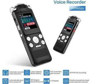 Aomoproing 16GB digital recorder with variable speed playback, audio recorder, HD noise reduction dual microphone, MP3 player, for lectures, meetings, interviews noise reduction recording Aomoproing 16GB digital recorder with variable speed playback, audio recorder, HD noise reduction dual microphone, MP3 player, for lectures, meetings, interviews noise reduction recording