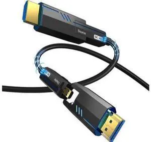 8K Detachable HDMI Fiber Optic Cable 33Feet/10m, Long HDMI 2.1 Cable in Wall, with Dual Micro HDMI and Standard HDMI Connectors, Compatible for PC, TV, playstation4, PS5, Xbox Series X, RTX4090 8K Detachable HDMI Fiber Optic Cable 33Feet/10m, Long HDMI 2.1 Cable in Wall, with Dual Micro HDMI and Standard HDMI Connectors, Compatible for PC, TV, playstation4, PS5, Xbox Series X, RTX4090