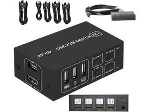 AOMOPROING 4 Port HDMI KVM Switch 4K@30HZ/1080P@60HZ USB HDMI KVM Switcher 4 in 1 Out USB HDMI for Mouse Keyboard Hub for PC Laptop Win7 Win10 MAC AOMOPROING 4 Port HDMI KVM Switch 4K@30HZ/1080P@60HZ USB HDMI KVM Switcher 4 in 1 Out USB HDMI for Mouse Keyboard Hub for PC Laptop Win7 Win10 MAC
