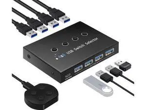 USB 3.0 Switch 4 Computers 3 Computers Keyboard Mouse Switch,4 Port USB Switch Selector Sharing 4 USB Devices,USB Switcher Compatible with Mac/Windows/Linux,with Desktop Controller &4 USB Cable USB 3.0 Switch 4 Computers 3 Computers Keyboard Mouse Switch,4 Port USB Switch Selector Sharing 4 USB Devices,USB Switcher Compatible with Mac/Windows/Linux,with Desktop Controller &4 USB Cable