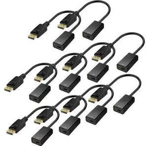 AOMOPROING 4K DisplayPort (DP) to HDMI Adapter, Gold-Plated Uni-Directional Display Port PC to HDMI Screen Converter (Male to Female) Compatible with HP, D.ell, L.enovo & More, Passive - Black 10 pack AOMOPROING 4K DisplayPort (DP) to HDMI Adapter, Gold-Plated Uni-Directional Display Port PC to HDMI Screen Converter (Male to Female) Compatible with HP, D.ell, L.enovo & More, Passive - Black 10 pack
