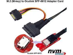 M.2 M-key PCI-E 3.0 to Oculink SFF-8612 host Adapter for PCIe NVMe SSD M.2 M-key PCI-E 3.0 to Oculink SFF-8612 host Adapter for PCIe NVMe SSD
