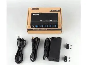 USB 3.0 Splitter, Aluminum 7 Ports Super Speed USB3.0 Data hub, Aluminum USB 3.0 Hub with 12V 3A 36Watt Powered, Mounting Bracket, LEDs, Balck USB 3.0 Splitter, Aluminum 7 Ports Super Speed USB3.0 Data hub, Aluminum USB 3.0 Hub with 12V 3A 36Watt Powered, Mounting Bracket, LEDs, Balck