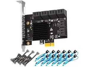 Aomoproing SA3112-C 12-Port PCIe X1 SATA Expansion Card with SATA and Power Cables, Compatible with Windows,Linux,Mac OS,NAS Aomoproing SA3112-C 12-Port PCIe X1 SATA Expansion Card with SATA and Power Cables, Compatible with Windows,Linux,Mac OS,NAS
