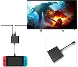 Type C Hub Adapter for Nintendo Switch, HDMI Converter Dock Cable for Switch (Black) Type C Hub Adapter for Nintendo Switch, HDMI Converter Dock Cable for Switch (Black)