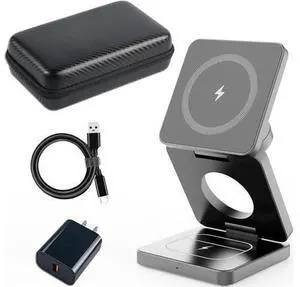 Foldable Wireless Charger for iPhone Charging Station: 3 in 1 Charger Stand Multiple Devices for Apple - iPhone 15 14 Pro Max 13 12 - Apple Watch 9 8 7 6 5 4 3 2 Se - Airpods 3 2 Pro (Gray) Foldable Wireless Charger for iPhone Charging Station: 3 in 1 Charger Stand Multiple Devices for Apple - iPhone 15 14 Pro Max 13 12 - Apple Watch 9 8 7 6 5 4 3 2 Se - Airpods 3 2 Pro (Gray)