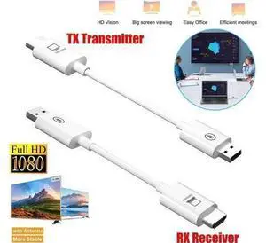 HDMI Transmitter and Receiver, Wireless HDMI Extender Kit for Laptop and PC, Plug & Play, Wireless HDMI Dongle Adapter for Streaming Video/Audio from Laptop/PC to HDTV Projector HDMI Transmitter and Receiver, Wireless HDMI Extender Kit for Laptop and PC, Plug & Play, Wireless HDMI Dongle Adapter for Streaming Video/Audio from Laptop/PC to HDTV Projector