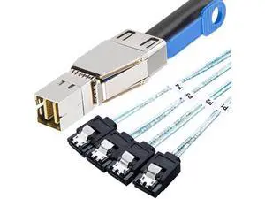 Aomoproing Mini SAS HD SFF-8644 to 4 x SATA 7Pin Hard Disk Cable 12Gbps Server External Hard Disk High-Speed Cable 3.33TF/1M Aomoproing Mini SAS HD SFF-8644 to 4 x SATA 7Pin Hard Disk Cable 12Gbps Server External Hard Disk High-Speed Cable 3.33TF/1M
