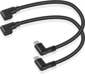 USB C Extension Cable, Right Angle Male to Female, 0.3m, Black, Supports PD60W Fast Charging, Compatible with Laptops, Tablets, Mobile Phones USB C Extension Cable, Right Angle Male to Female, 0.3m, Black, Supports PD60W Fast Charging, Compatible with Laptops, Tablets, Mobile Phones