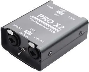 Pro Passive Stereo Direct Connection Box 2-Channel Audio Isolator, Audio Current Sound Eliminator, 6.5 Permo Alloy Isolator, Mixing Console, live Broadcast Pro Passive Stereo Direct Connection Box 2-Channel Audio Isolator, Audio Current Sound Eliminator, 6.5 Permo Alloy Isolator, Mixing Console, live Broadcast