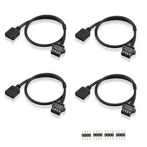 4 Pin RGB Extension Cable 12v 4 PIN to SM 4Pin Female ARGB Connector Adapter Cable for Computer Fan, Motherboard,LED Strip (0.98 FT,4 pcs) 4 Pin RGB Extension Cable 12v 4 PIN to SM 4Pin Female ARGB Connector Adapter Cable for Computer Fan, Motherboard,LED Strip (0.98 FT,4 pcs)